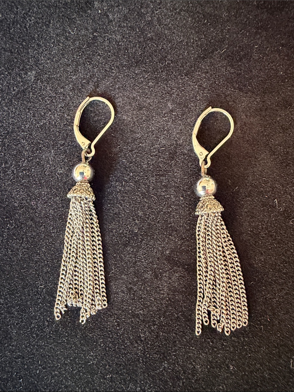 Vera Wang Silver Chain Tassel Drop Earrings